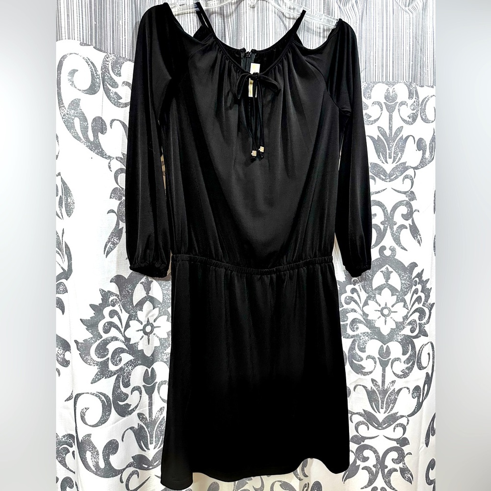 EUC Michael Kors Black Cold‎ Shoulder Cocktail Dress Size M